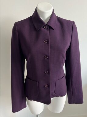 L.K. Bennett Dark Purple Blazer Plum US 6 UK 10